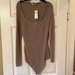 Elegant Tan Long Sleeve Bodysuit